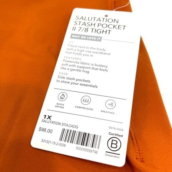 NWT Athleta Salutation Stash Pocket plus size 1X Legging - Picture 12 of 16